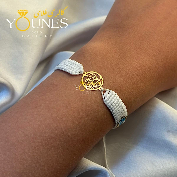 دستبند میوکی سه برگ طلا